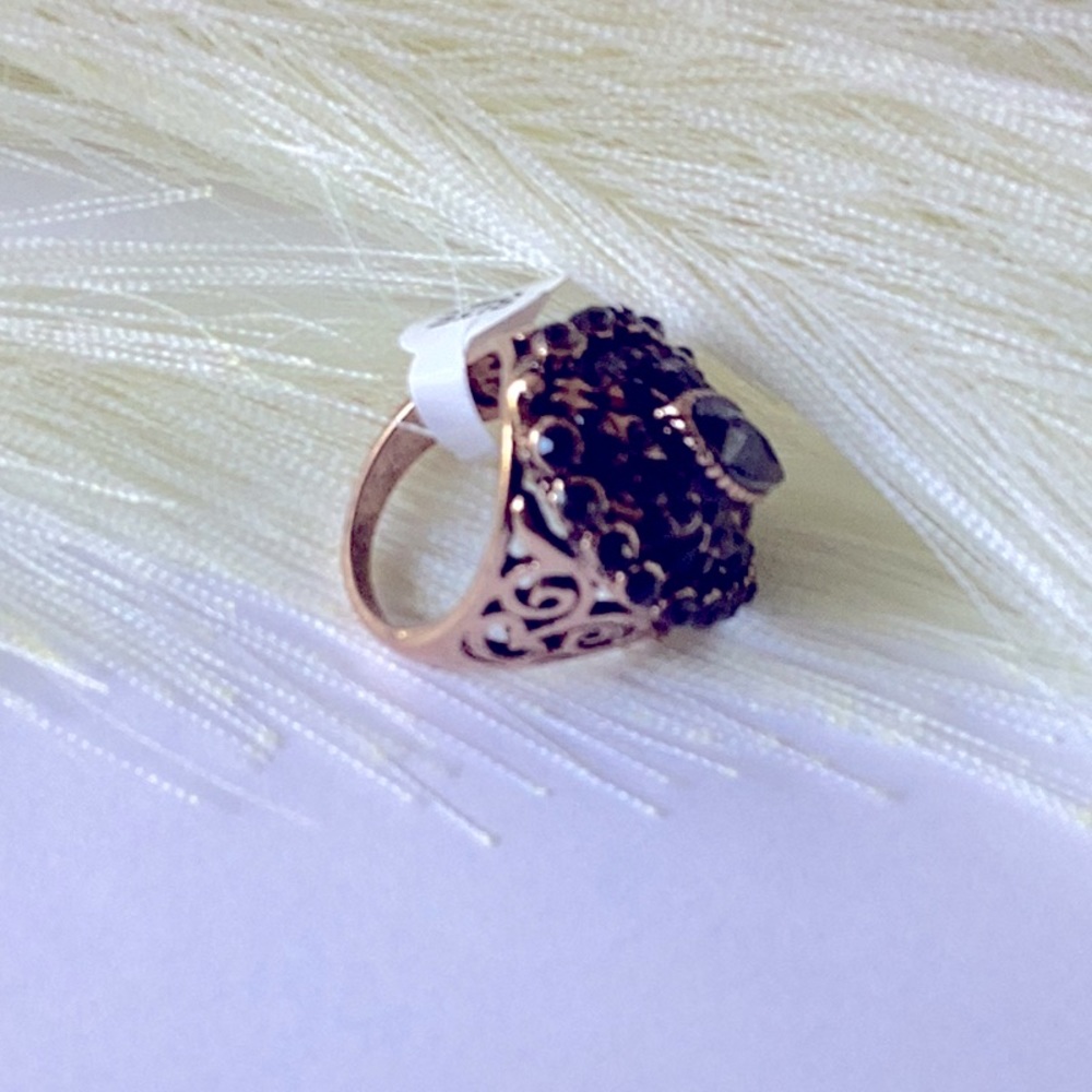 Big 1pcs Beautiful Black Silver Ring Fashion Diamond